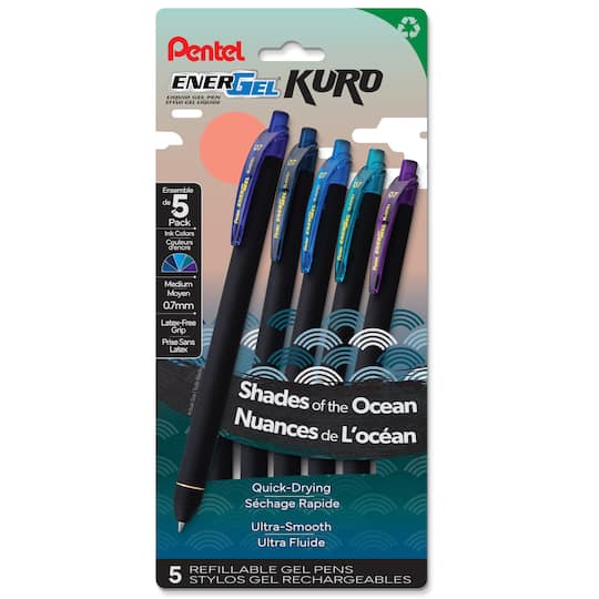 Pentel EnerGel® Kuro Shades of the Ocean 0.7mm Liquid Gel Pen Set